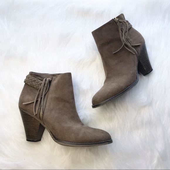 MIA Shoes - MIA brown tassle heeled booties 11